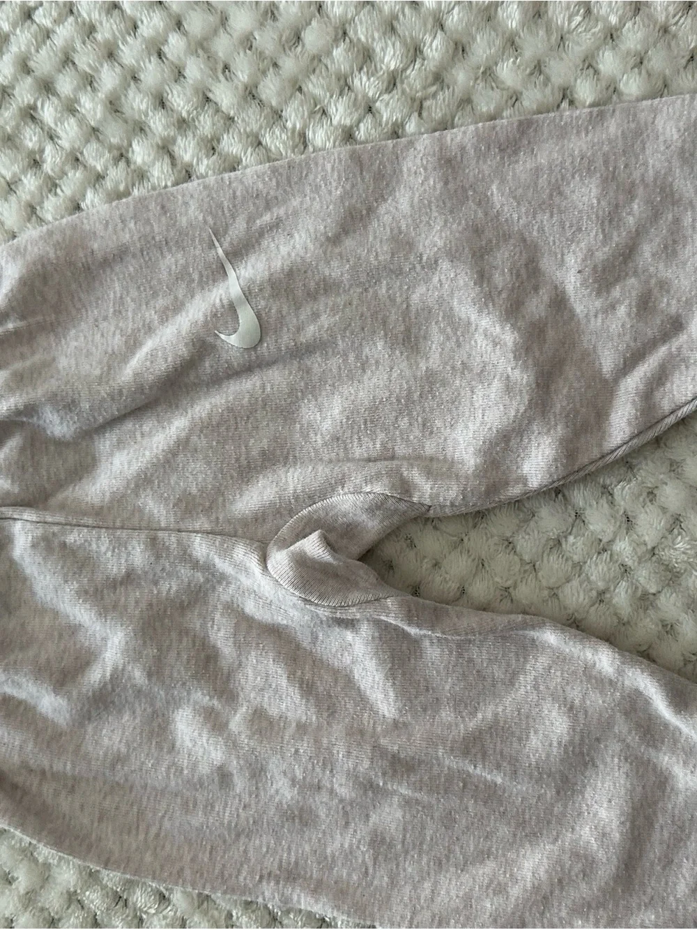 Nike Kids Light Gray Sweatpants with White Swoosh